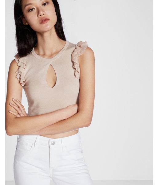 Express Ruffle Sleeve Cropped