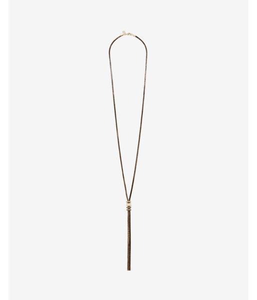 Express Rhinestone Cut-out Bar Lariat Necklace