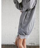 Express Lace-up V-neck Sweatshirt Dress
