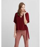 Express Womens Side Tie V-neck Blouse