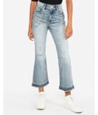 Express Womens High Waisted Original Vintage Cropped Flare Jeans