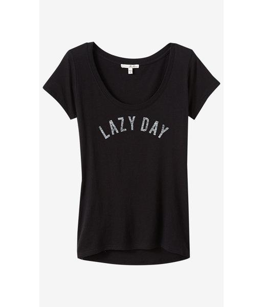 Express Women's Tees Express One Eleven Lazy Day Graphic T-shirt