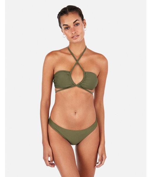 Express Womens Waist Wrap Halter Triangle Bikini Top