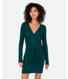 Express Womens Cozy Jersey Knotted Wrap Dress