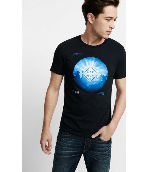 Express Men's Tees Black Hands Up Graphic T-shirt