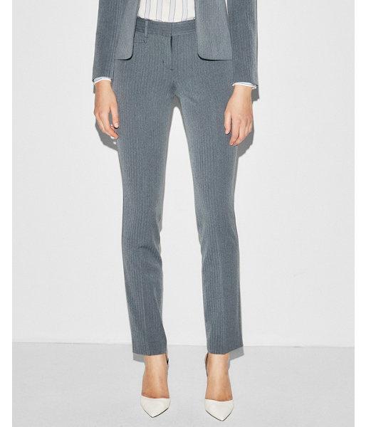 Express Womens Mid Rise Double Herringbone Straight Columnist Pant