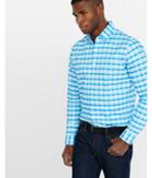 Express Mens Fitted Tonal Check Plaid Oxford