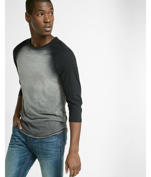 Express Mens Faded Slub Jersey Baseball Tee