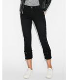 Express Womens Mid Rise Black Studded Stretch Cropped