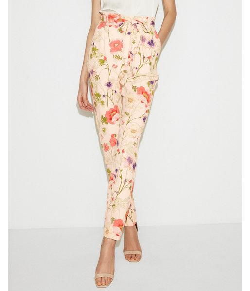 Express Womens High Waisted Paperbag Ankle Pant