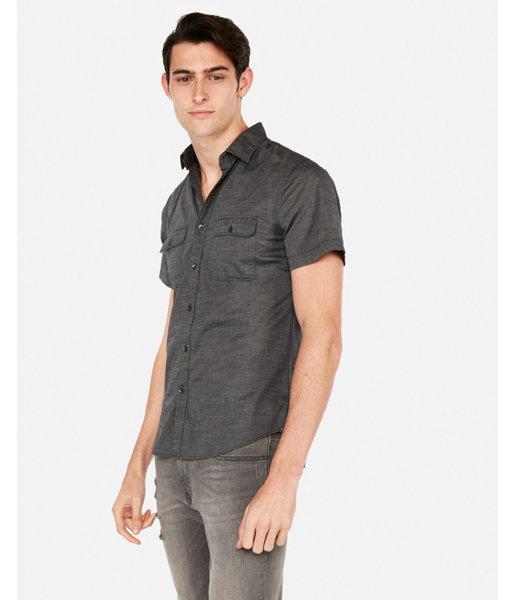 Express Mens Slim Chambray Short