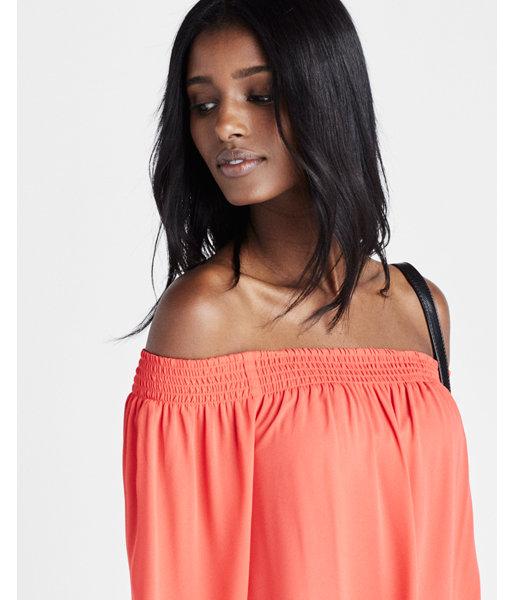 Express Smocked Off The Shoulder Long