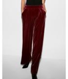 Express Womens Mid Rise Wide Leg Velvet Pant