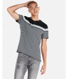 Express Mens Striped Color Block Henley