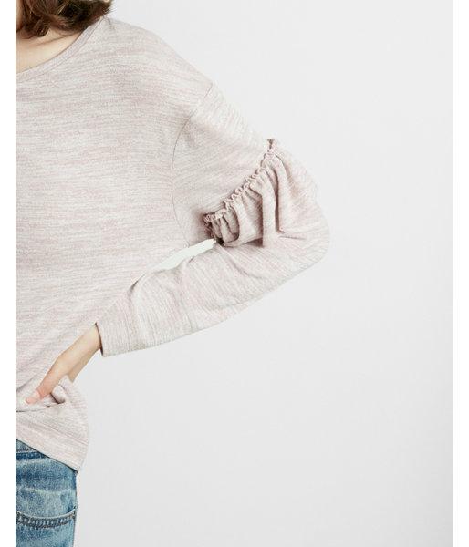 Express Ruffle Sleeve Knit Tee