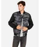 Express Mens Camo Quilted Bomber Jacket