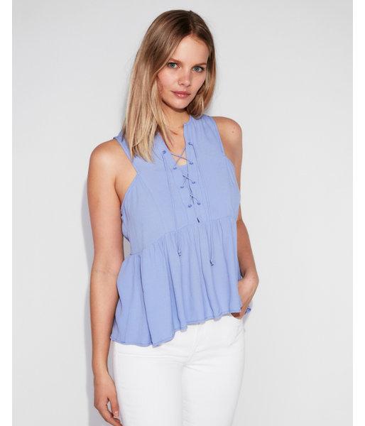Express Womens Lace-up Peplum Tank