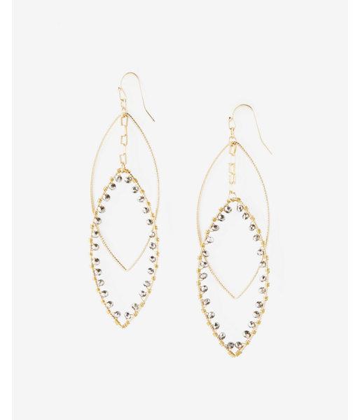 Express Faceted Double Oval Drop Earrings
