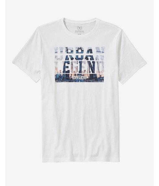 Express Mens White Urban Legend Graphic T-shirt