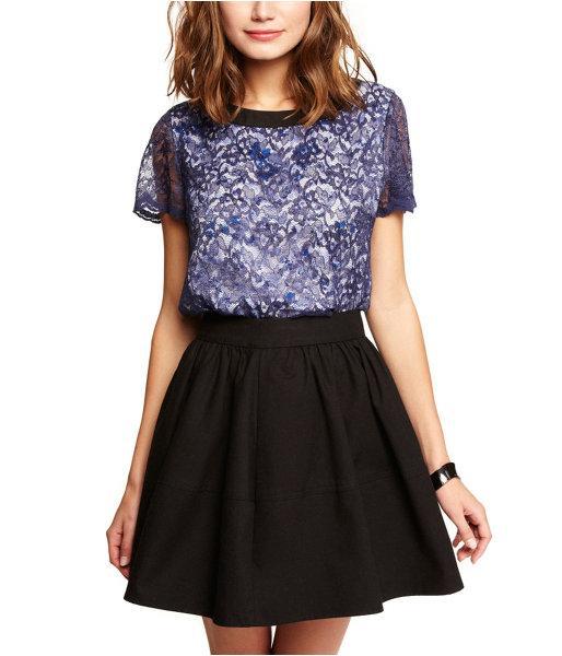 Express Womens Lace And Floral Top