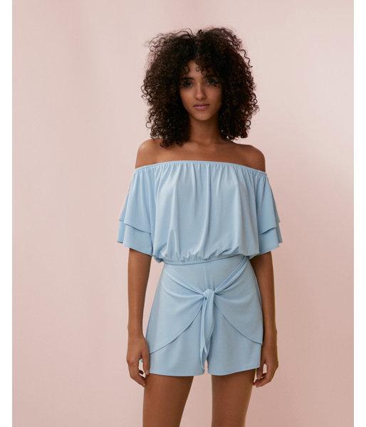 Express Womens Off The Shoulder Ruffle Sleeve Cropped Top