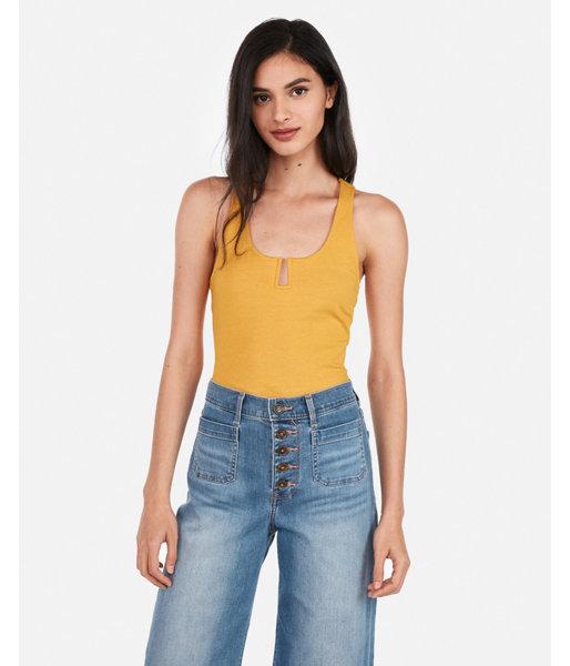 Express Womens Notch Neck Cross Back Tank