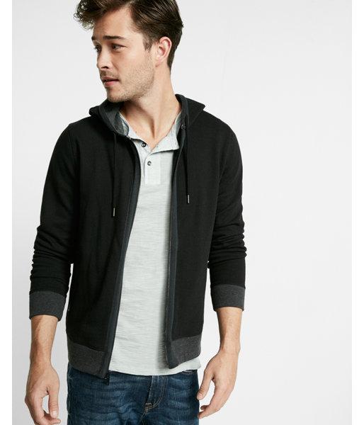 Express Color Block Fleece Zip-up Hoodie