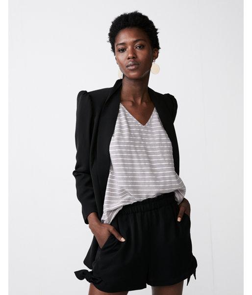 Express Womens Striped V-neck Gramercy Tee