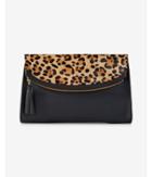Express Womens Leopard Print Rounded Fold-over Clutch