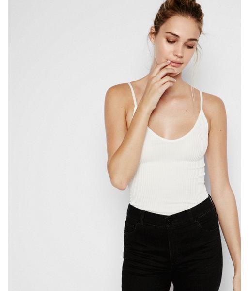 Express Womens Seamless Ribbed Double V Cami