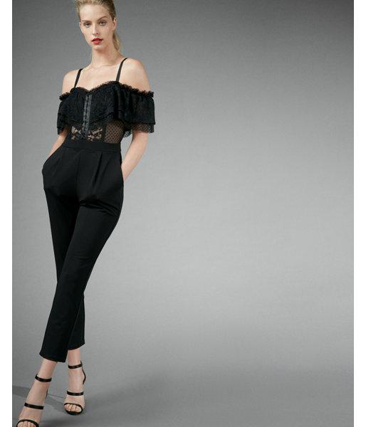 Express Lace Off The Shoulder Jumpsuit