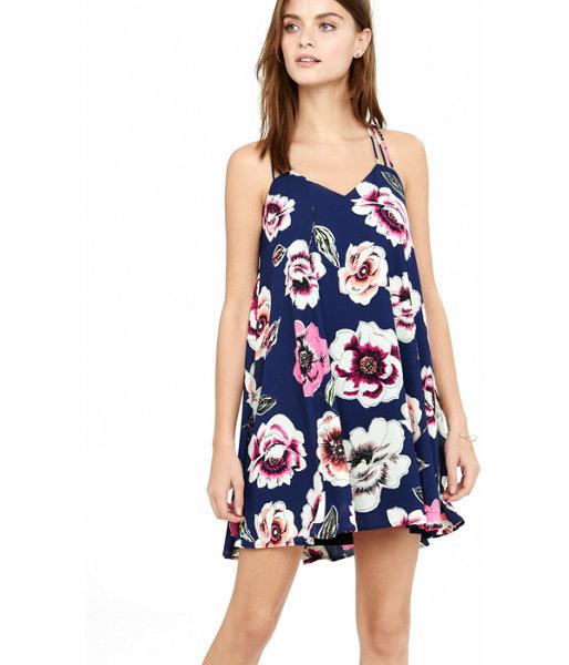 Express Women's Dresses V-neck Strappy Back Trapeze Dress