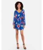 Express Womens Floral Chiffon Sleeve Paperbag Dress