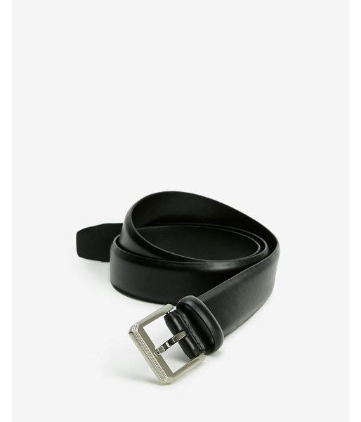 Express Mens Black Textured Angled Prong Buckle Belt
