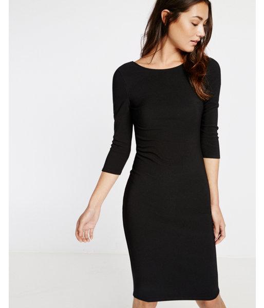 Express Womens Zip Back Ribbed  Dress