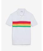 Express Mens Love Unites Rainbow Stripe Pique Polo