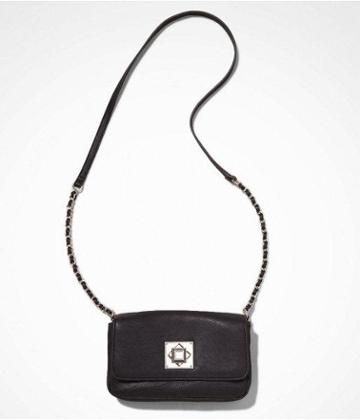 Womens Turn Lock Cross Body Bag Black