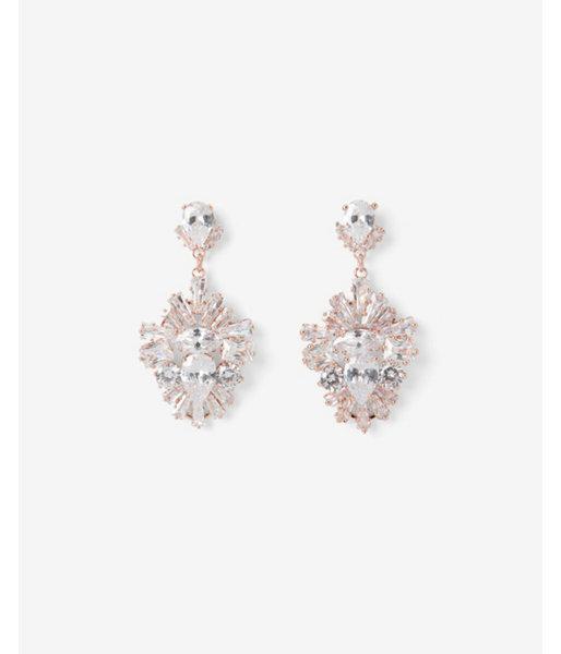 Express Womens Cubic Zirconia Trapezoid Drop Earrings