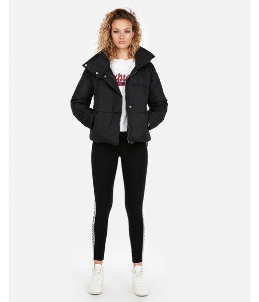 Express Womens Fold-over Collar Puffer Coat