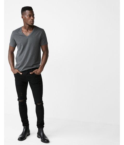 Express Mens Slim Stretch Deep V-neck Tee