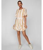 Express Womens Petite Striped Wrap Front Dress