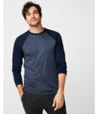 Express Mens Contrast Sleeve Thermal Raglan Tee