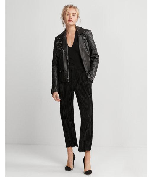 Express Mid Rise Pleated Ankle Pant