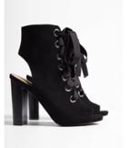 Express Thick Lace Peep-toe Booties