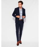 Express Mens Slim Navy Wool-blend Stretch Tough