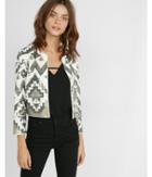 Express Collarless Geometric Sequined Jacket