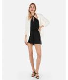 Express Womens Metallic Cross Neck Keyhole Cut-out Romper
