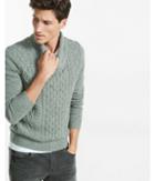 Express Mens Mix Cable Knit Shawl Collar Popover