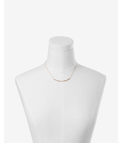 Express Rainbow Curved Pave Necklace