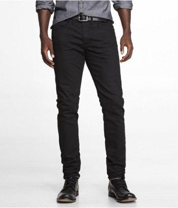 Express Mens Alec Super Skinny Jean Black W28